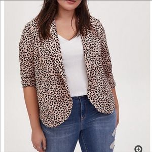 Torrid Leopard Drape Blazer NWT 3x